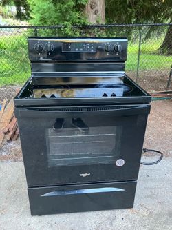 Black whirlpool electric stove