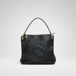 Gucci 536194 Black GG Soho Leather Hobo Shoulder Bag