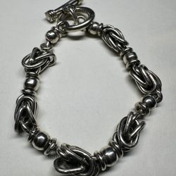 Vintage Silpada Sterling Silver Byzantine Toggle Bracelet 