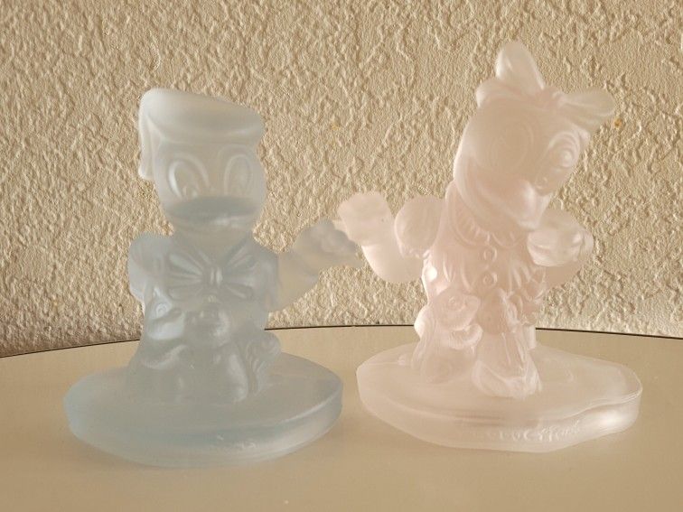 Disney Donald & Daisy Duck Productions Glass Figurines