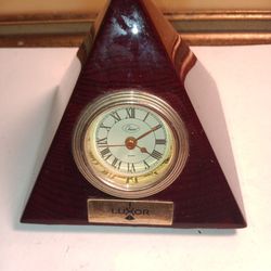 Vintage Wood Pyramid Clock 5 X 5 In.