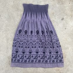 Lapis Anthropologie One Size Tube Top Embroidered Dress