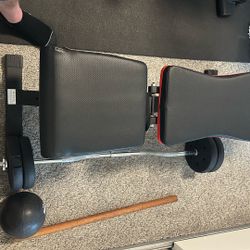 Selling Incline, Bench, Curl Bar And Dumball 