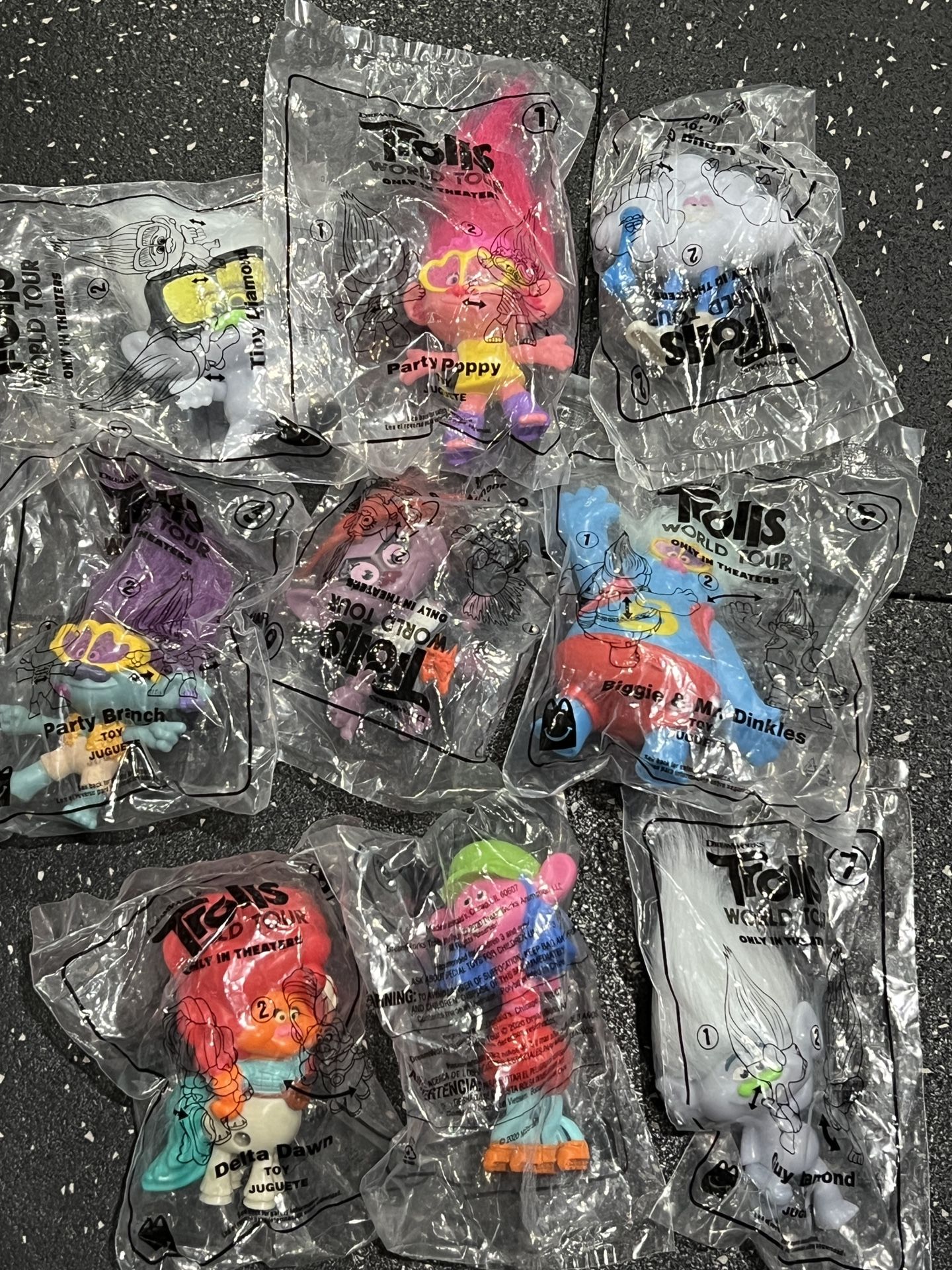 MCDONALD'S HAPPY MEAL TOYS TROLLS World Tour #1-9 sealed