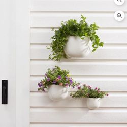 4/6/8inch Wall Planters, White, 3-Pack