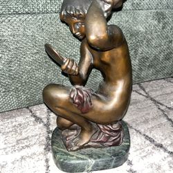 Richard Guino bronze sculpture Female With Mirror - Signed, stamped & numbered