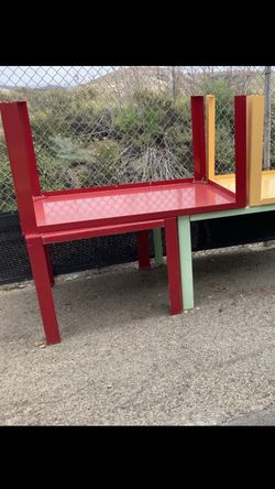 Table USA #1 STEEL POWDER COATED RED GREEN AND YELLOW AVAILABLE retails&1500 Legs Can Come Apart And Mounted With Screws To Floor Concrete Restaurant