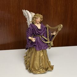 KSA Collections Purple and Gold Angel Fabriche sculpture