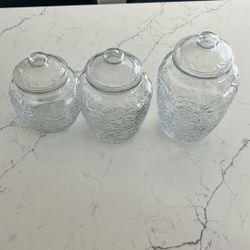 Princess House Glass Jars Set Of 3