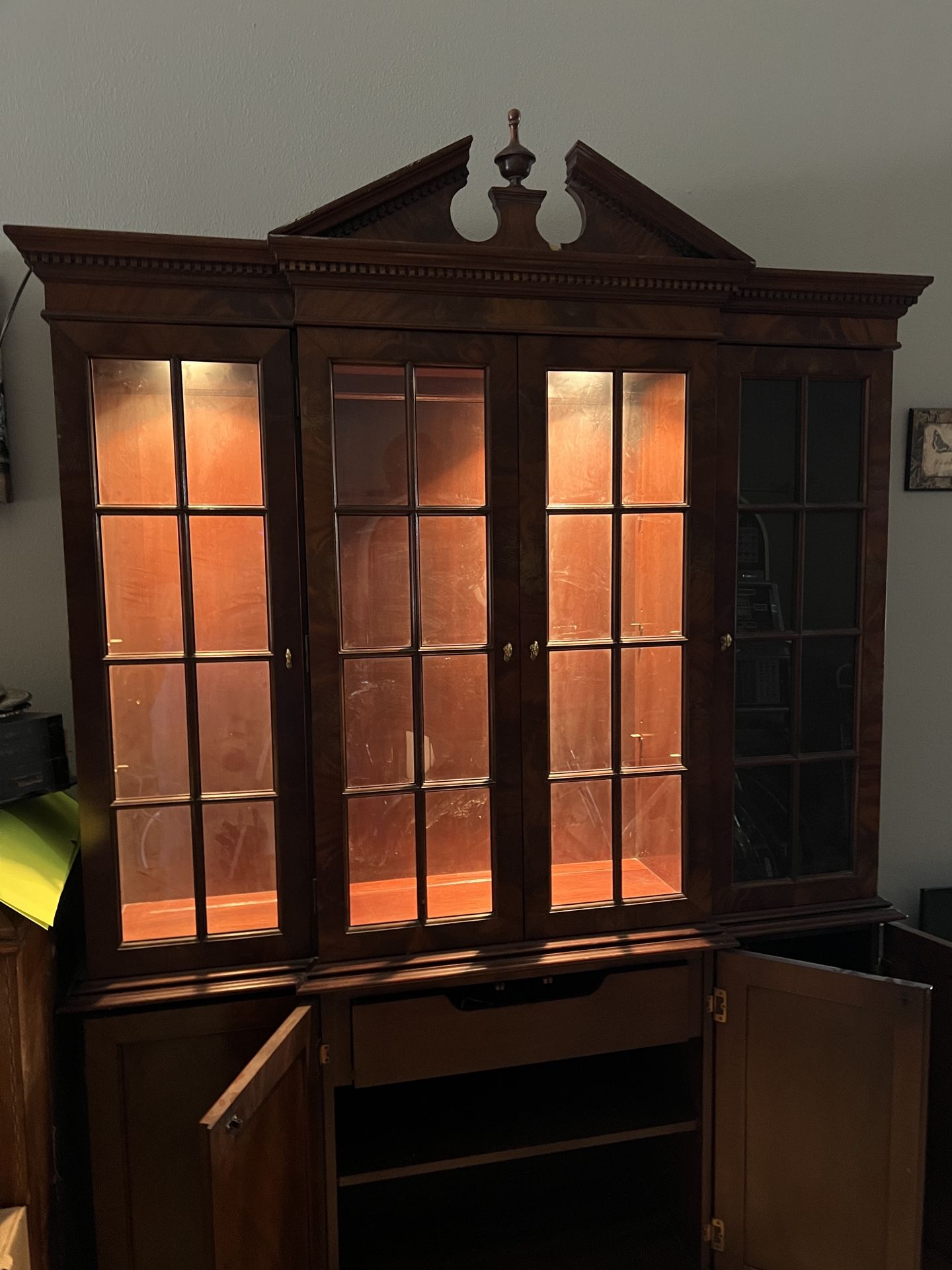 Councill Mahogany Breakfront China Cabinet