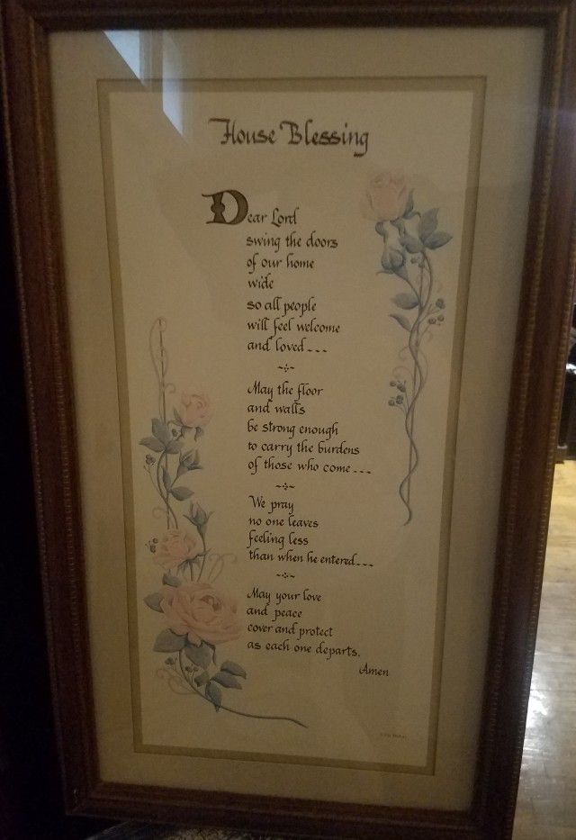 ANTIQUE 50+ YRS HOUSE BLESSING FRAMED