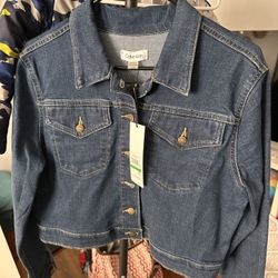New Women Calvin Klein Denim Jacket L