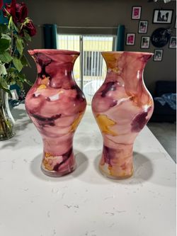 Pink Abstract Vase - Set of 2