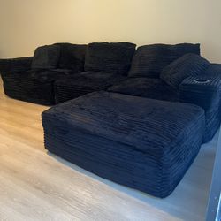 Black Modular Cloud Sectional Couch 🚛 SAME DAY DELIVERY!