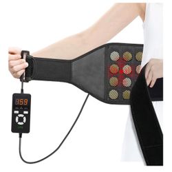 UTK Vibrating Far Infrared Heating Pad for Back Pain Relief, Hot to 159℉, Lower Back Massager Gift for Women Men, FSA-HSA Eligible, 3 Vibration, 16 Ti