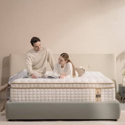 Queen 12 Inch Memory Foam Hybrid Mattress with Individual Pocket Spring for Motion Isolation, Silent Sleep, Lumbar Support and Relief