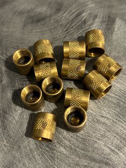 HVAC Port Caps, 13 Brass Caps with Rubber O-rings for 1/4” HVAC Ports
