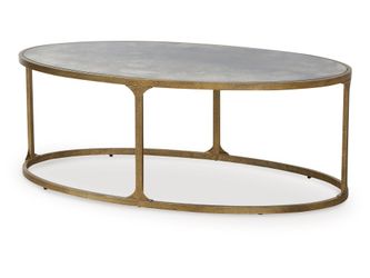 Korajane Antique Gold Oval Cocktail Table
