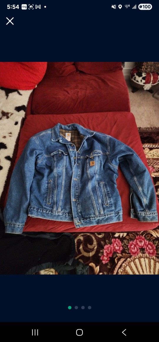 Vintage Carhartt Denim Jacket Blanket Lined  Size  Xxl