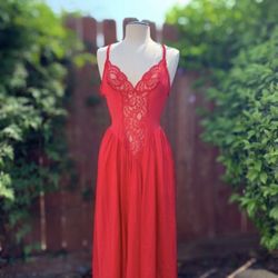 Red Vintage Slip Dress 