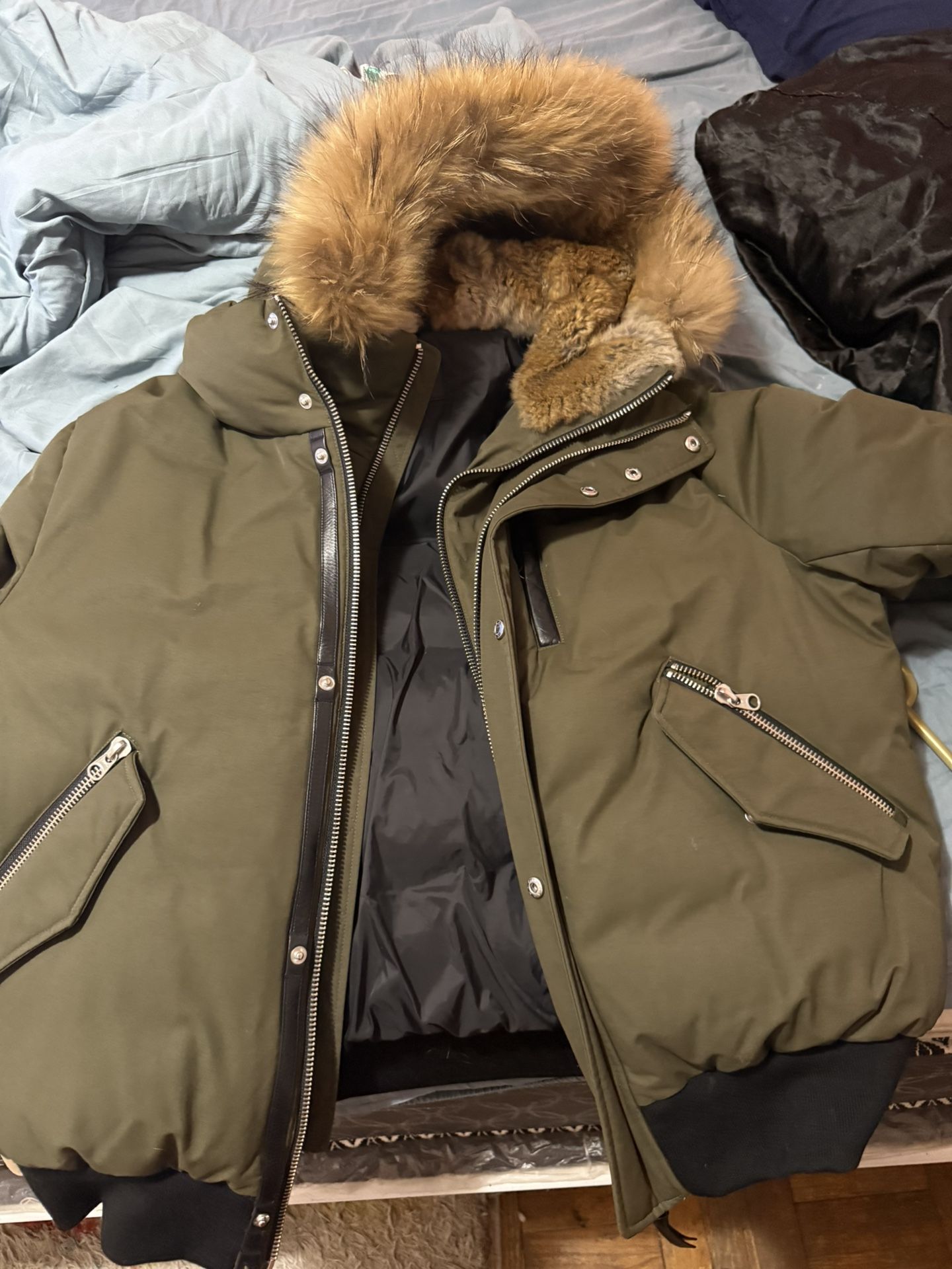 Men Mackage Dixon Coat Olive Green Size 48 Xxl