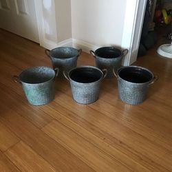 Galvanized Steel Planters Set Of 5