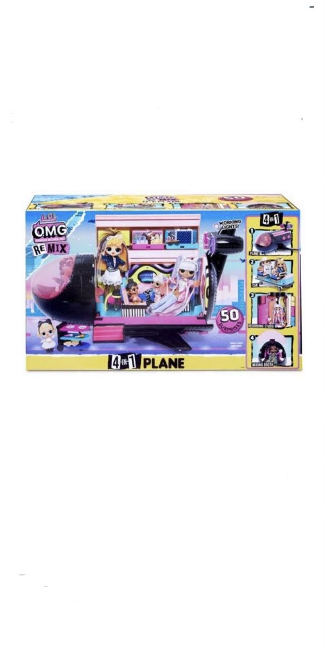 LOL Surprise OMG Remix 4-in-1 Plane Playset 50 Surprises