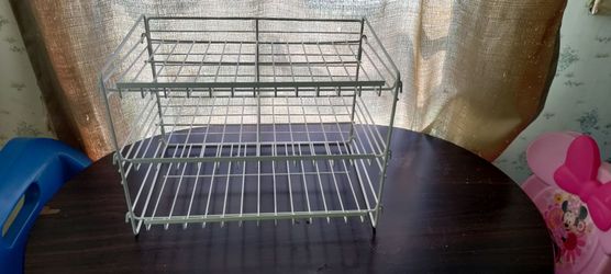 White metal rack