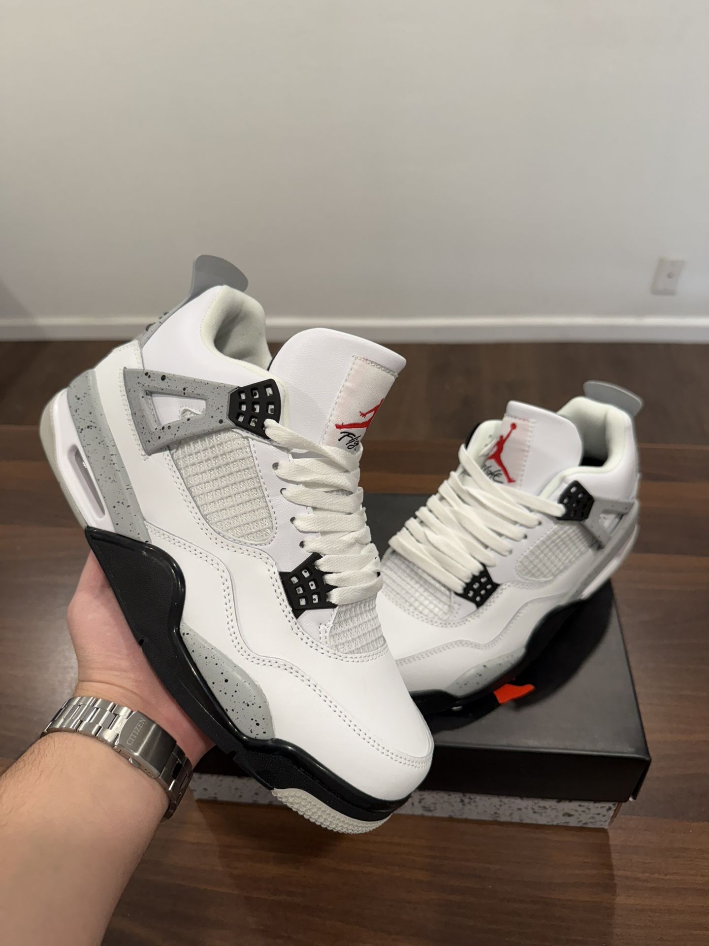 Nike Air Jordan 4 Retro White Cement Size 7,7.5,8,8.5,9,9.5,10,10.5,11,12