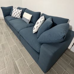 Cloud Couch Blue Fabric Modern Style Sofa Modular FREE DELIVERY