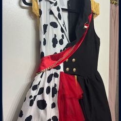 Cruella De Ville Large Costume Black And White Dress