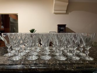 Various Types Of Vintage Wine & Liquor Glasses