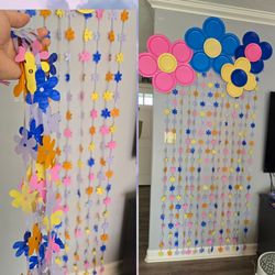 Flower power party decor