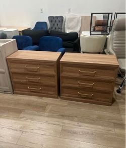 30" Nightstand Set of 2, Night Stand with 3 Drawers for Bedroom Wide Oversized Modern Bedside Tables, Extra Large Side End Table for Sofa Couch,