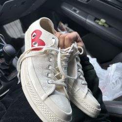 Converse Chuck TaylorÂ® Hidden Heart Low Top Comme Des Garçon 11 W US 9 MENS US White