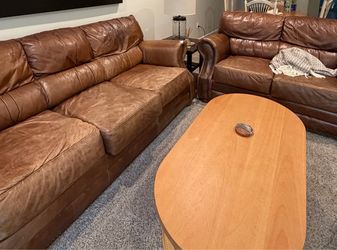 Couches (3&2 person couch set) Brown leather