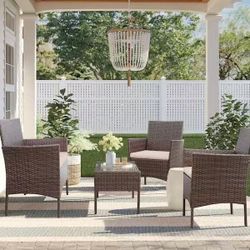 4-Pieces Wicker Outdoor Patio Furniture Sets