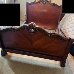 Solid Wood Queen Bed Set