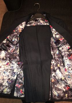 Paisley and gray slim fit suite