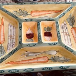 Vintage Clay Art "Garden Harvest" Serving Platter