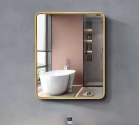 （G-2-13）Black 24" x 36" Rounded Edge Vanity Wall Mirror