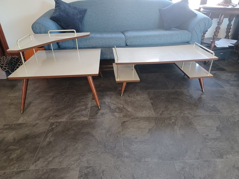 MCM Formica Laminate Coffee Table And Corner End Table
