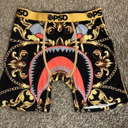 PSD Shark Boxer Briefs - black and gold