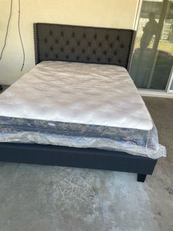 Queen bed new in box we deliver