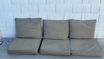 6 allen + roth Large Wheat Taupe Deep Seat Patio Cushions for Club Lounge Chair Sofa