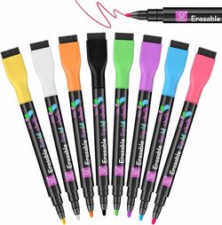 Liquid Chalk Markers for LED Drawing Board, 8 Colors with Eraser   About this item  Featuring 8 distinct, vivid neon hues, our dry erase markers cater