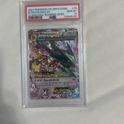 Pokemon 2021 Celebrations Mega Rayquaza Ex #76 PSA 10 Roaring Skies