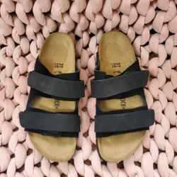 Birkenstock UJI Nubuck-Suede Leather Black Color 37 Women 6 Men 4 NEW