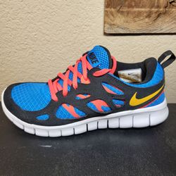 *NEW* Nike Free RN 2 GS Blue/Black/Red Athletic Shoes Sneakers Size 5. 5Y Women 7