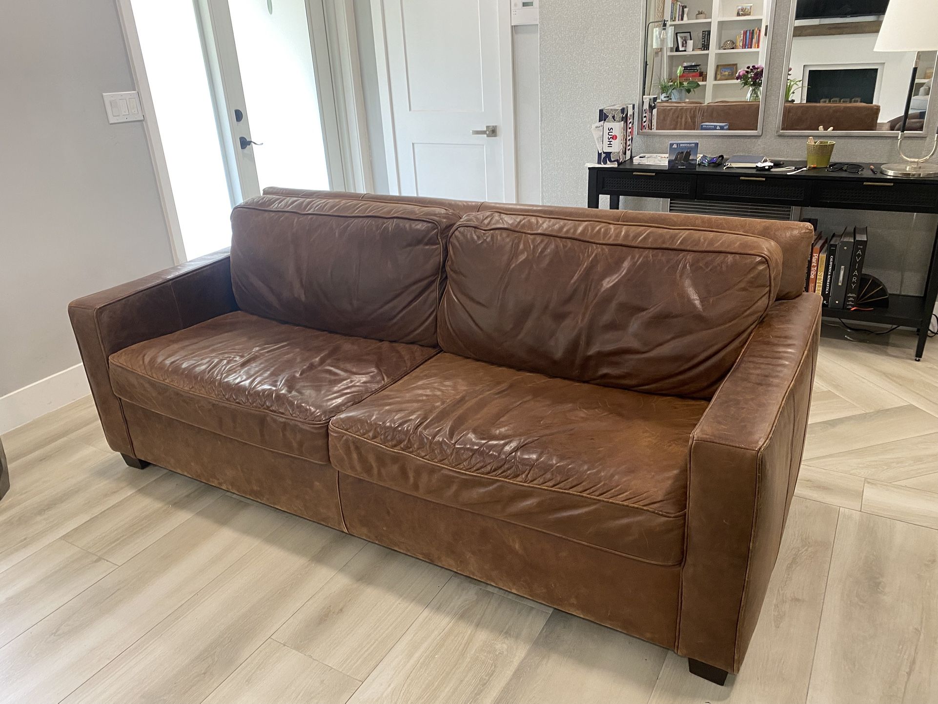West Elm Leather sofa